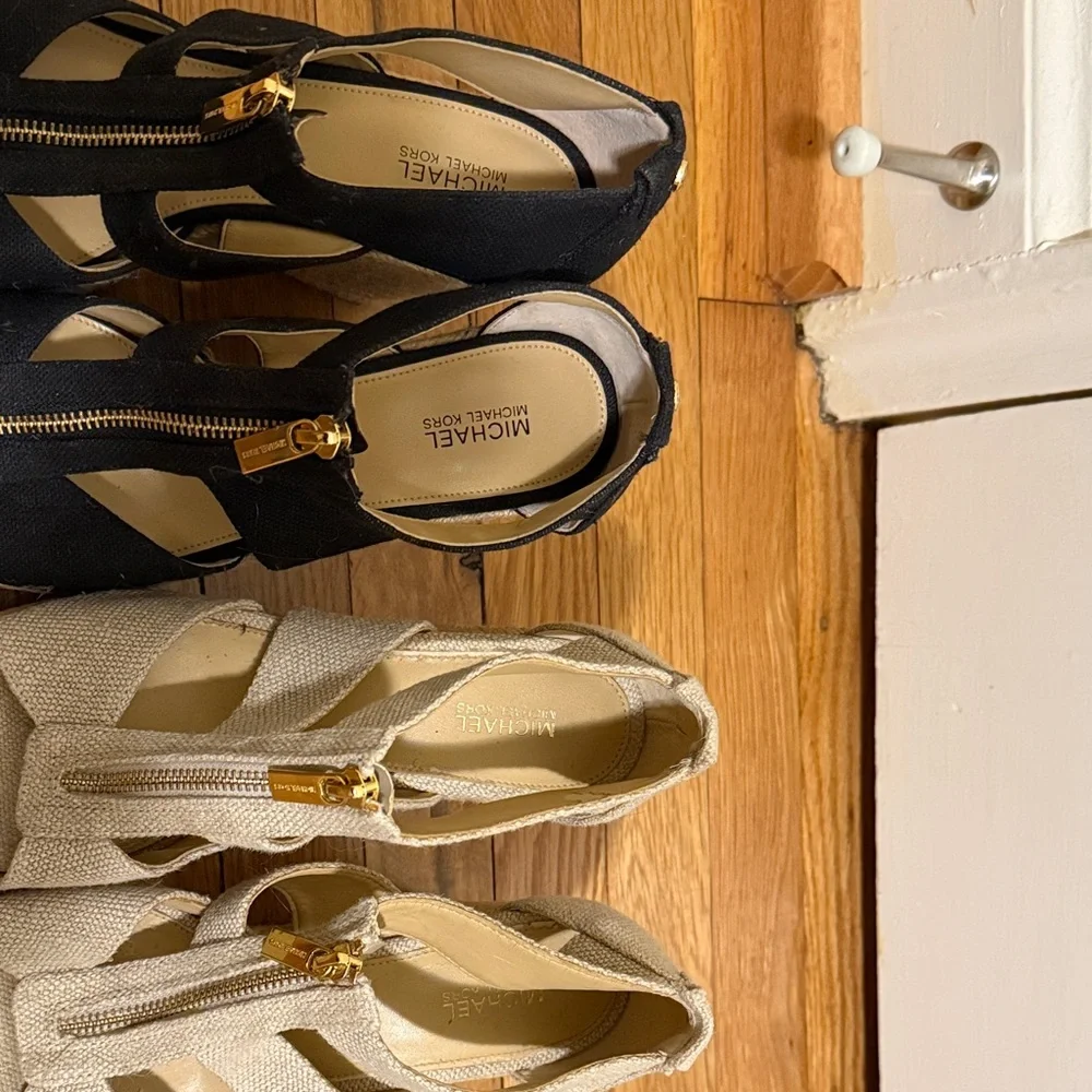 Michael Kors Berkeley Zipper Espadrille Platform Wedge Sandal - bundle of 2 - Picture 2 of 6